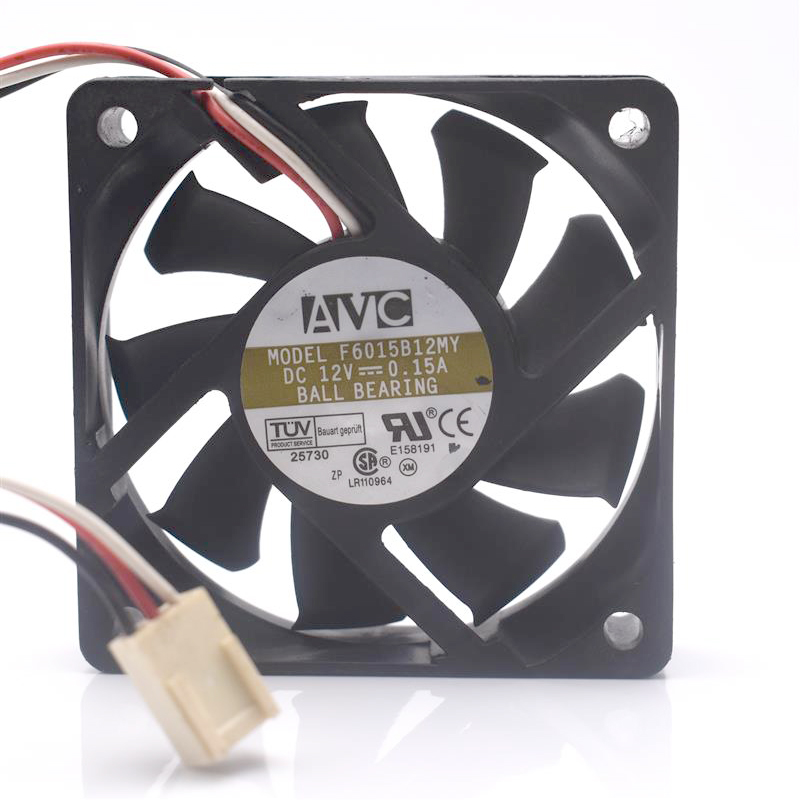 Original AVC F6015B12MY Cooling Fan 12V 0.15A 1.8W 3wires F6015B12MY Fans